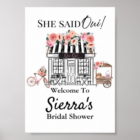 パリのブライズシャワーへ ようこそ、フランス風テーマ ポスター (正面)