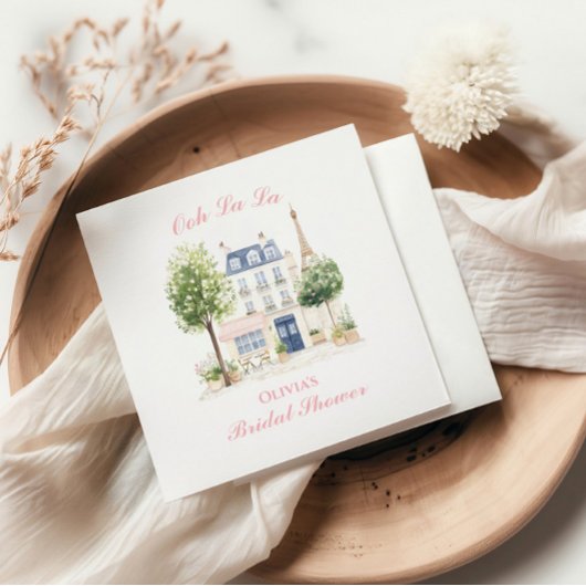 パリのブライズシャワー パリのカフェ スタンダードカクテルナプキン