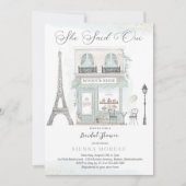 パリのブライダルシャワー彼女はウィフランスのブライダル 招待状 (正面)