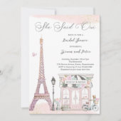パリのブライダルシャワー彼女はウィフランスのブライダル 招待状 (正面)