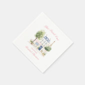 パリのブライダルシャワー パリのカフェ スタンダードカクテルナプキン (角)