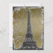 パリのブラックとゴールドの結婚式招待状 招待状 (裏面)