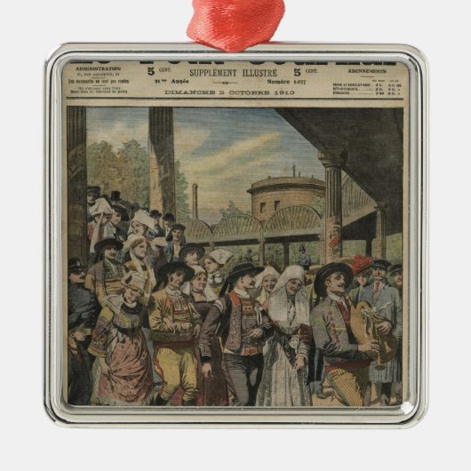 パリのブルターニュの結婚式の権利 メタルオーナメント (正面)