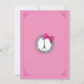 パリのベビーシャワーの女の子のピンクのエッフェル塔の招待 招待状 (裏面)