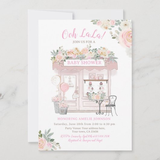 パリのベビーシャワー 招待状 (正面)