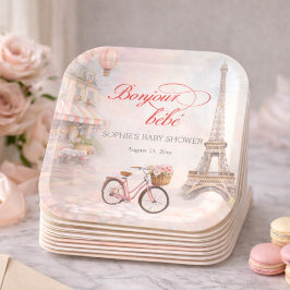 パリのベビーシャワー Bonjour Bébé  ペーパープレート