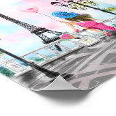 パリのポスターでピンクのハートバルーンを持つ人 ポスター (角)