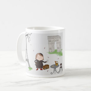 パリのマグの女の子 コーヒーマグカップ
