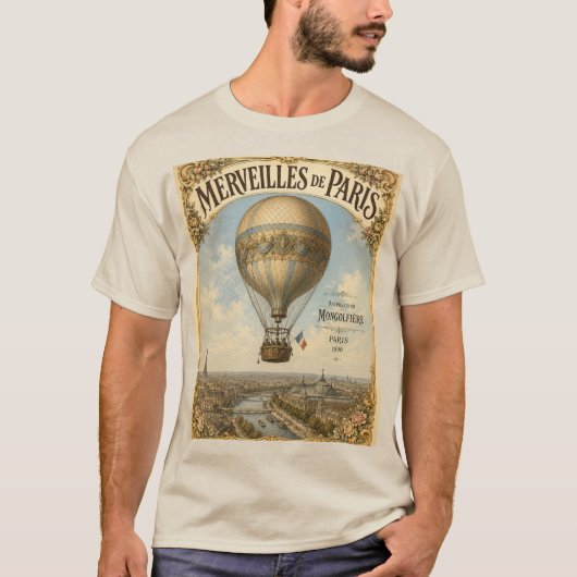 パリのモントゴルフュー Tシャツ (正面)