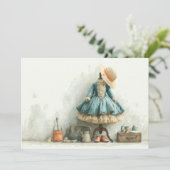 パリのラッフルドレスライターのスタジオ1歳の誕生日 招待状 (スタンド正面)