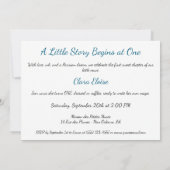 パリのラッフルドレスライターのスタジオ1歳の誕生日 招待状 (裏面)