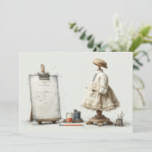 パリのラッフルドレスライターのスタジオ1歳の誕生日 招待状 (スタンド正面)