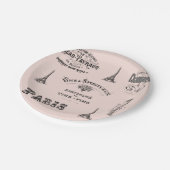 パリのラベルのコラージュのフランスのな紙皿 ペーパープレート (アングル)