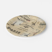 パリのラベルのコラージュのフランスのな郵便はがきの紙皿 ペーパープレート (アングル)