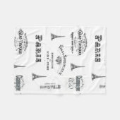 パリのラベルのコラージュのフリースブランケット フリースブランケット (正面(横))