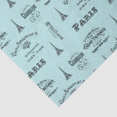パリのラベルのコラージュの水のティッシュペーパー 薄葉紙 (詳細)