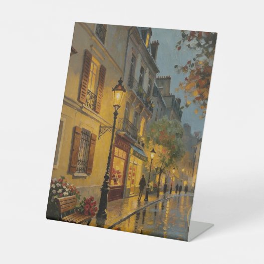 パリのランプの街のアート 台座サイン (正面)