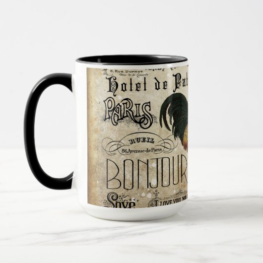 パリのルースターヴィンテージデクページ マグカップ (左)