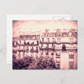 パリのルーフトップスinピンク ポストカード (正面/裏面)