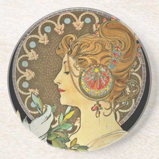 パリのレディーアンドフェザー1899 コースター (正面)