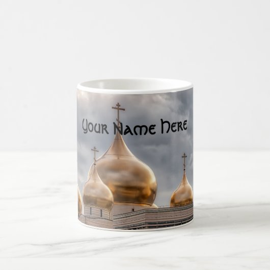 パリのロシアの正教会の夕日 コーヒーマグカップ (中央)