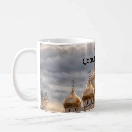 パリのロシアの正教会の夕日 コーヒーマグカップ (左)