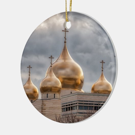 パリのロシアの正教会の夕日 セラミックオーナメント (左)