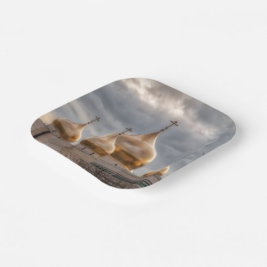 パリのロシアの正教会の夕日 ペーパープレート (傾斜あり)