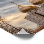 パリのロシアの正教会の夕日 ポスター (角)