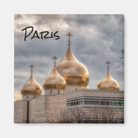 パリのロシアの正教会の夕日 マグネット (正面)