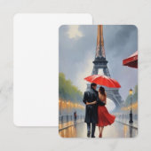 パリのロマンスを受け入れる サンキューカード (正面/裏面)