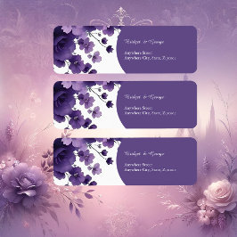 パリのロマンス：パープルフローラエッフェルタワー結婚ズ ラベル