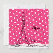 パリのロマンチックなウェディング 招待状 (裏面)