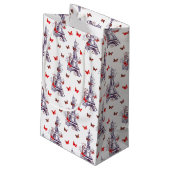 パリのロマンチックパープルエッフェルタワー蝶 スモールペーパーバッグ (裏面アングル)