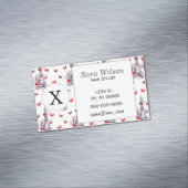 パリのロマンチックパープルエッフェルタワー蝶 マグネット名刺 (インサイチュ)