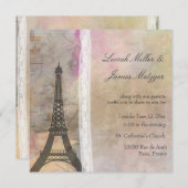 パリのワンシーン... 繊細なレースの結婚式招待状 招待状 (正面/裏面)