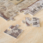 パリのヴィンテージのぼろぼろのシックなエッフェル塔 ジグソーパズル (側面)