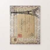 パリのヴィンテージのぼろぼろのシックなエッフェル塔 ジグソーパズル (縦)