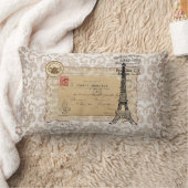 パリのヴィンテージのぼろぼろのシックなエッフェル塔 ランバークッション (ブランケット)