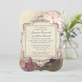 パリのヴィンテージのアジサイ領域のカップルのシャワー 招待状 (スタンド正面)