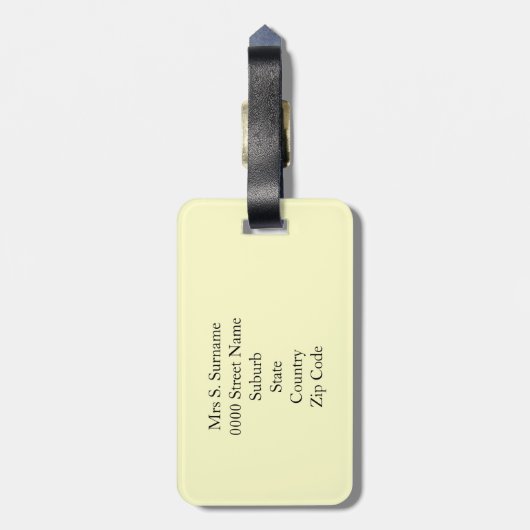 パリのヴィンテージのシックでガーリーなシャンデリア ラゲッジタグ (裏面縦)