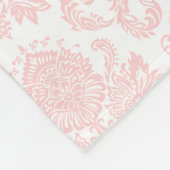 パリのヴィンテージのピンクのダマスク織のエッフェル塔のガーリーな弓 フリースブランケット (角)