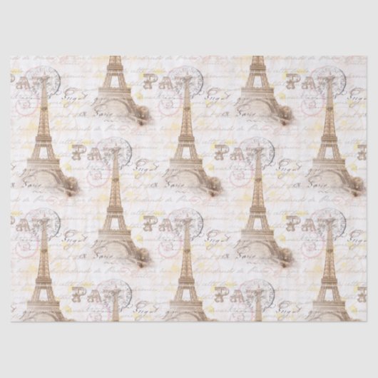 パリのヴィンテージのフランスのな執筆ピンクのティッシュペーパー 薄葉紙 (正面)