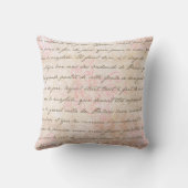 パリのヴィンテージのフランスのな執筆ピンクの枕 クッション (裏面)