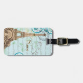 パリのヴィンテージのフランスのな執筆水の荷物のラベル ラゲッジタグ (正面横)