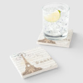 パリのヴィンテージのフランスのな執筆石のコースター ストーンコースター (横)