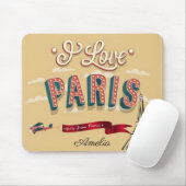 パリのヴィンテージのポスターが大好き マウスパッド (マウス)
