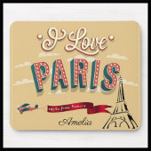 パリのヴィンテージのポスターが大好き マウスパッド