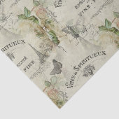 パリのヴィンテージのワインおよびバラのティッシュペーパー 薄葉紙 (詳細)