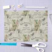 パリのヴィンテージのワインおよびバラのティッシュペーパー 薄葉紙 (クラフト)